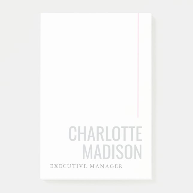 Post-it® Modern Own Name Trendy Minimalist Plain  (Devant)