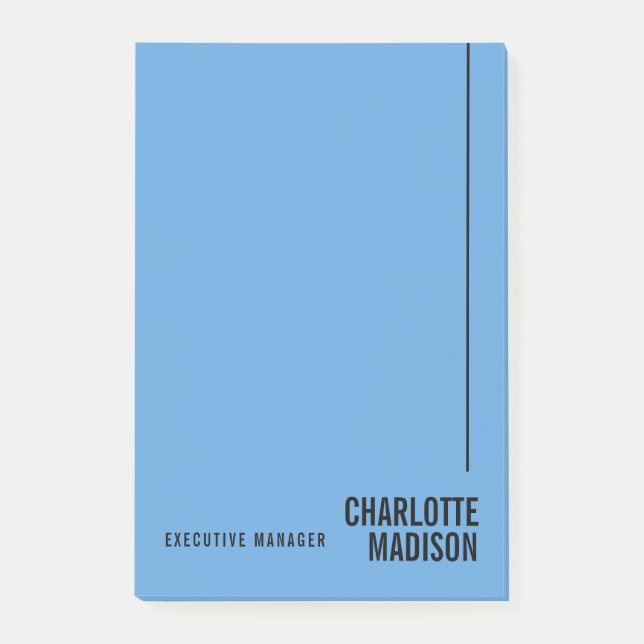 Post-it® Modern Simple Sky Blue Minimalist Own Name (Devant)