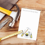 Post-it® Modern Simple Tools Minimal Whimsical Funny<br><div class="desc">This design features modern simple funny masculine fun,  whimsical tools minimalist minimal,  carpenter mechanic builder trade,  tools hammer tape measure wrench,  electrician handyman woodworking,  whimsical basic typography script,  custom customize the personalized name,  a note from notepads,  a classic template stylish perfect,  masculine to do grocery shopping</div>
