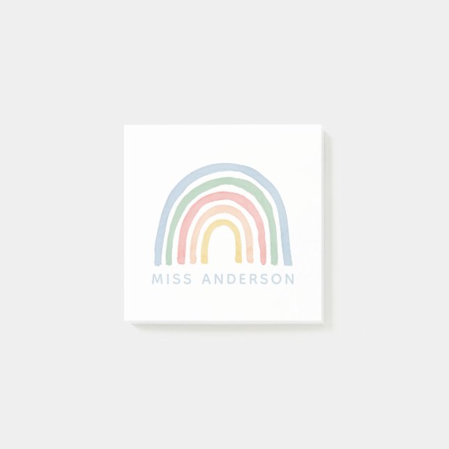 Post-it® Moderne aquarelle arc-en-ciel professeur merci cad (Devant)