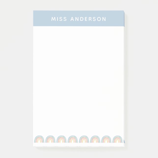 Post-it® Moderne aquarelle arc-en-ciel professeur merci cad (Devant)