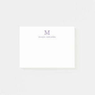 Post-it® Moderne chic fille violet violet Monogramme initia