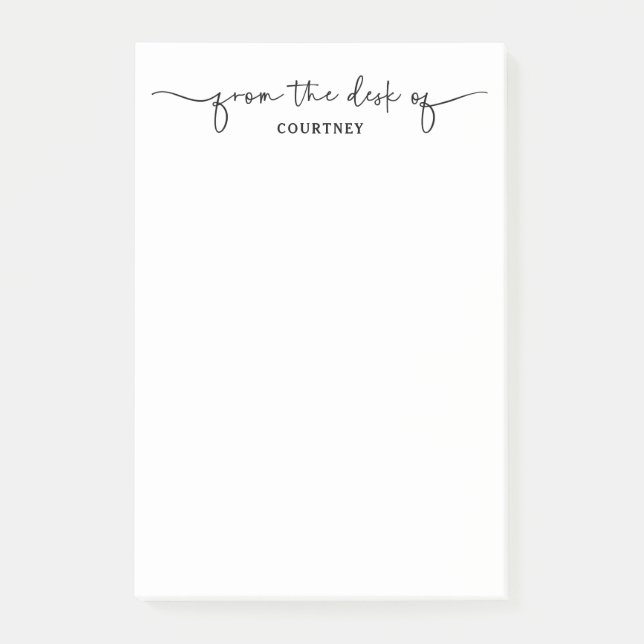 Post-it® Moderne de la part de Black White Script Swash (Devant)