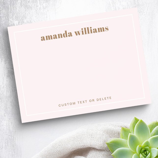 Post-it® Moderne doux rose clair nom personnalisé et texte (Modern soft light pink custom name and text post-it notes)
