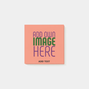POST-IT® MODERNE ÉDITABLE CORAL ORANGE IMAGE MODÈLE TEXTE