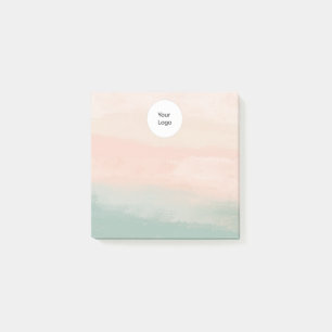 Post-it® Moderne Elégant Abstrait Pêche Turquoise Texturé