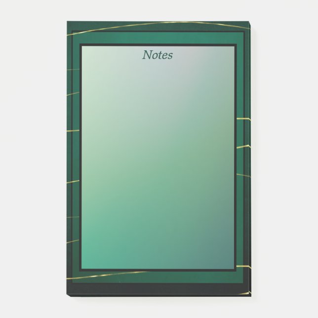 Post-it® Moderne Élégant Chic Vert Et Or (Devant)