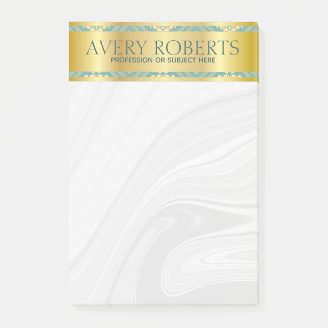 Post-it® Moderne Floral Luxe cyan or damask Classy (Devant)