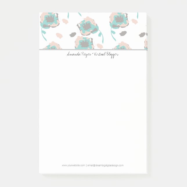 Post-it® Moderne Floral Pastel Rose (Devant)