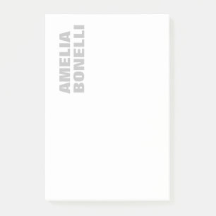 Post-it® Moderne Gris Blanc Gras Minimaliste Professionnel