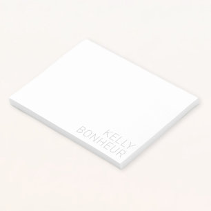 Post-it® Moderne Gris Clair Nom Sur Blanc
