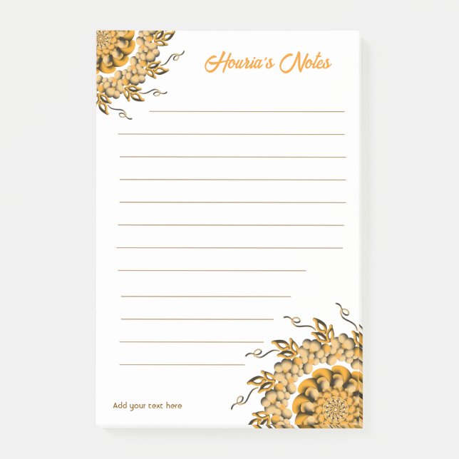 Post-it® Moderne Mandala Doodle Floral Orange Blush 3D  (Devant)