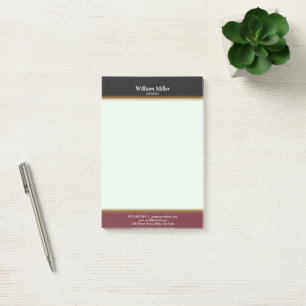 Post-it® Moderne minimaliste rayures de marron noir