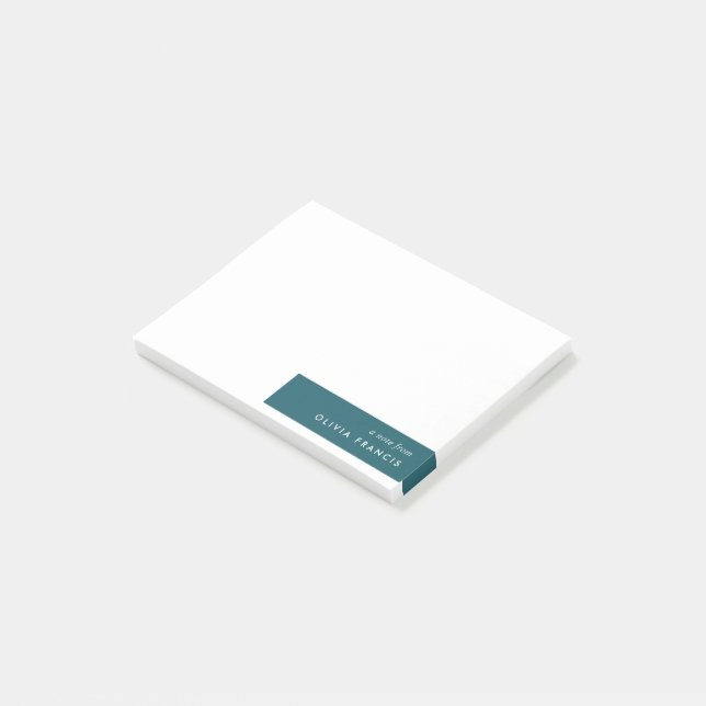 Post-it® Moderne minimaliste Turquoise tendance (Incliné)