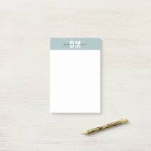 Moderne Pastel Bleu & Script Initial Monogramme