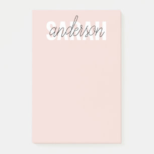 Post-it® Moderne Pastel Rose Beauté Personnalisée Vous Nom