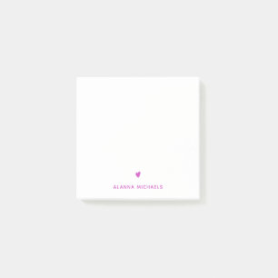 Post-it® Moderne Purple mignon Coeur et nom
