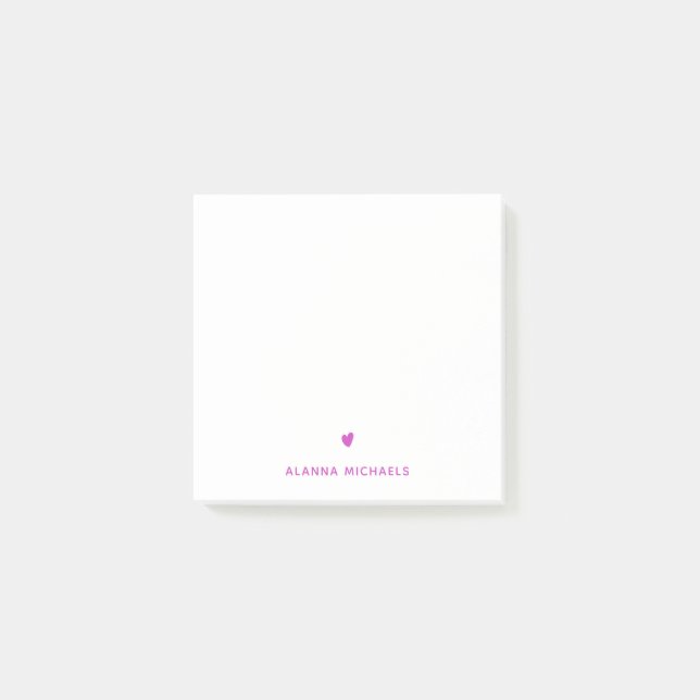 Post-it® Moderne Purple mignon Coeur et nom (Devant)