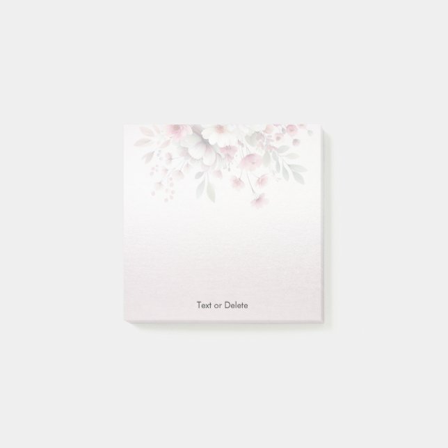 Post-it® Moderne rose blanc Floral Post it Notes (Devant)