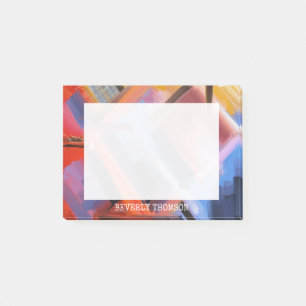 Post-it® Moderne rouge orange noir rose bleu abstrait Desig