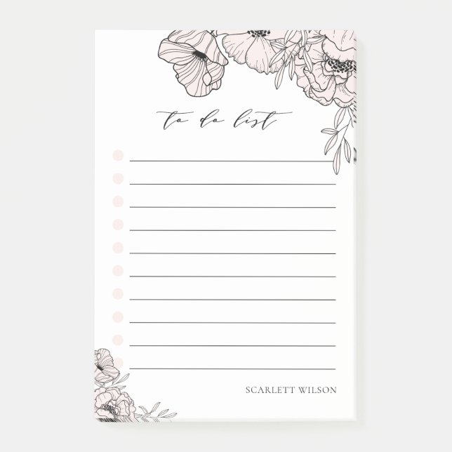 Post-it® Moderne rougissent les fleurs roses pour faire des (Devant)