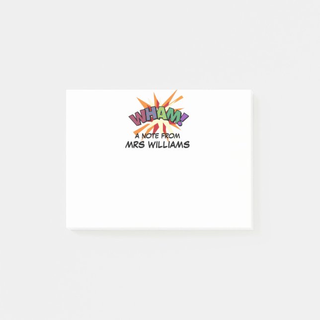 Post-it® Moderne Simple Personnalisé Bande Dessinée WHAM (Devant)