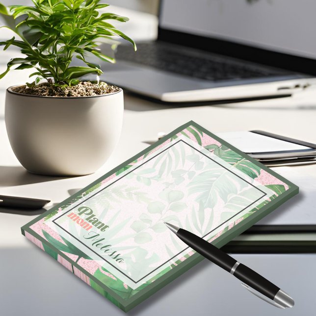 Post-it® Moderne Vert Botanique Feuille Plante Maman (Créateur téléchargé)