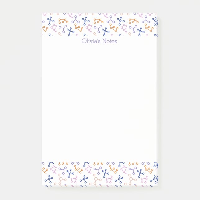 Post-it® Molécules de science pourpre Icônes de biologie (Devant)