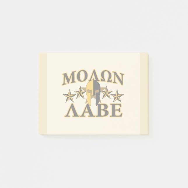 Post-it® Molon Labe Casque de guerrier spartiate Décor doré (Devant)