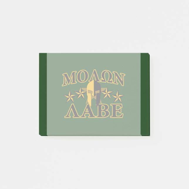 Post-it® Molon Labe Casque guerrier spartiate 5 étoiles (Devant)