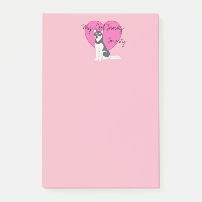 Post-it® Mon Cool Husky en rose (Devant)