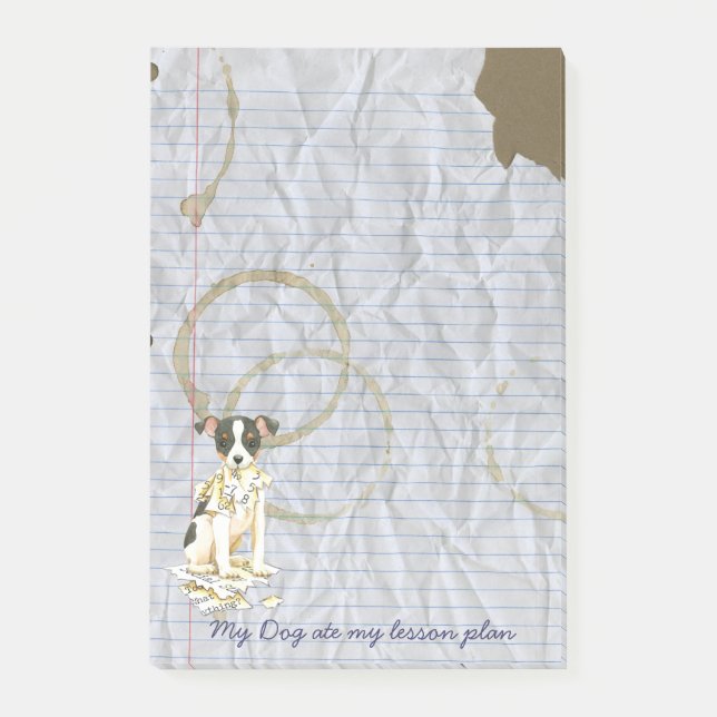 Post-it® Mon Jouet Fox Terrier Ate mon plan de leçon (Devant)