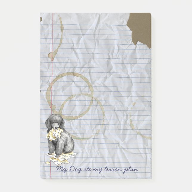 Post-it® Mon petit caniche mange mon plan de leçon (Devant)