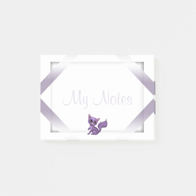 Post-it® Mon pourpre Kitty de post-its de notes (Devant)