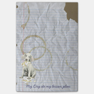 Post-it® Mon Weimaraner a mangé mon plan de cours