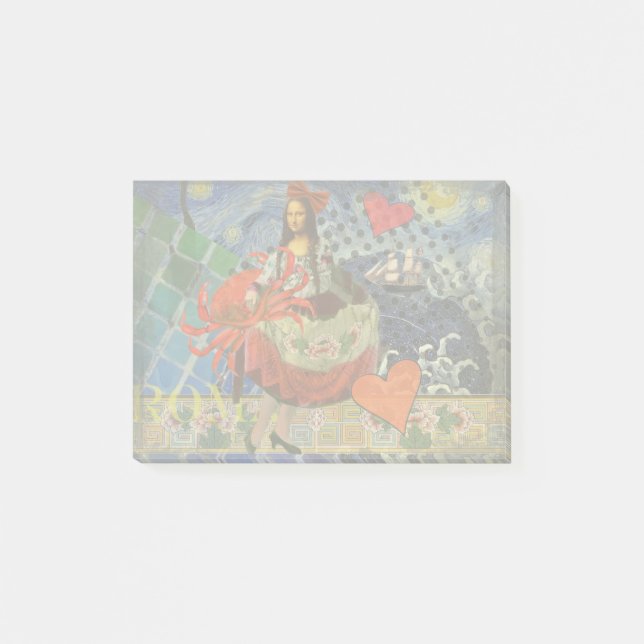 Post-it® Mona Lisa Starry Night Collage : surréalisme fanta (Devant)