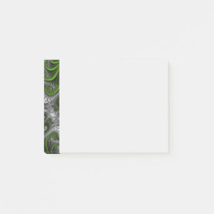 Post-it® Monde Fantastique Art Fractal Abstrait Vert Et Gri