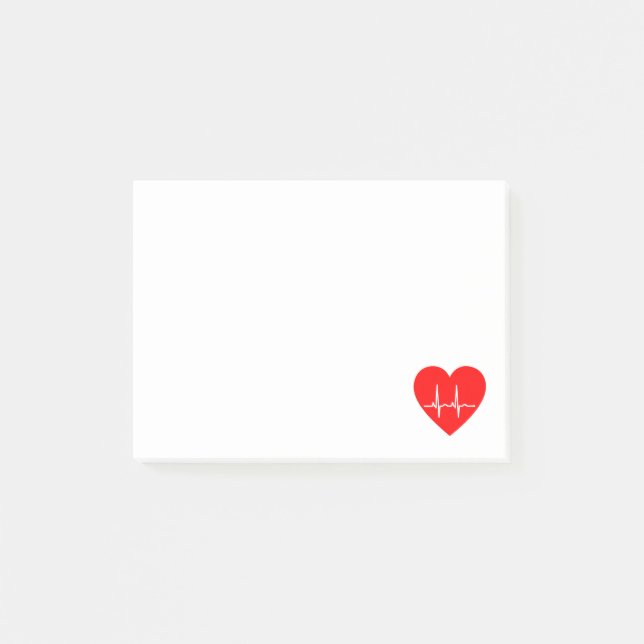 Post-it® Moniteur de coeur rouge simple du coeur ECG (Devant)