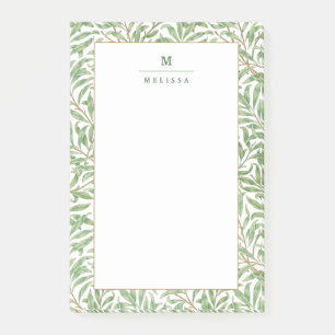 Post-it® Monogram Green Motif botanique William Morris