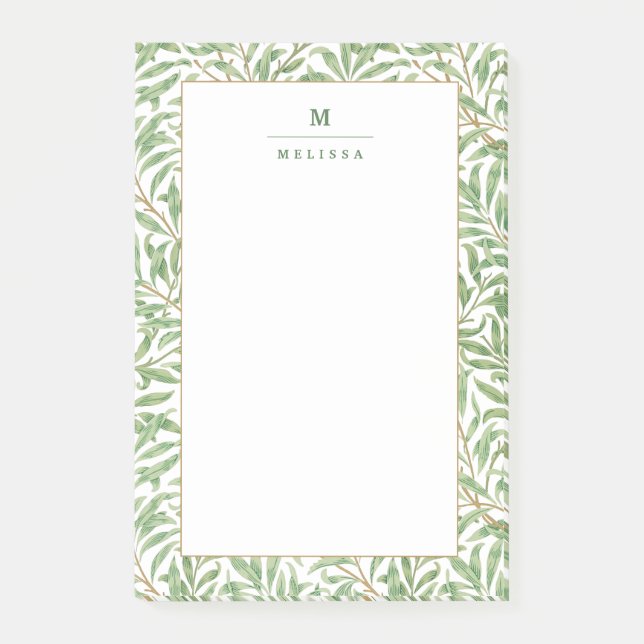 Post-it® Monogram Green Motif botanique William Morris (Devant)