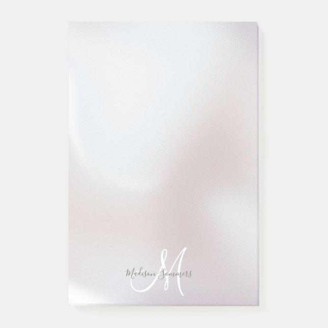 Post-it® Monogram Iridescente Pearl Shimmer Post It Notes (Devant)