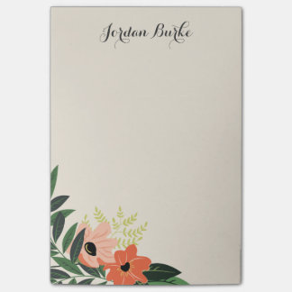 Post-it® Monogramme à bordure florale chic