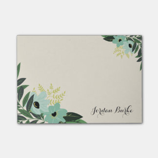 Post-it® Monogramme à bordure florale chic