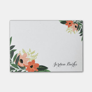 Post-it® Monogramme à bordure florale chic