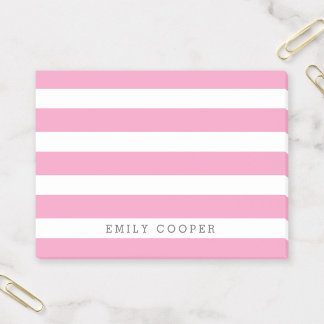 Post-it® Monogramme à rayures classiques rose et blanc