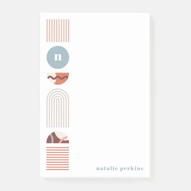 Post-it® Monogramme arc-en-ciel géométrique Post-It Notes - (Devant)