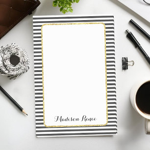 Post-it® Monogramme avec rayures noires et blanches et cadr