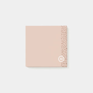 Post-it® Monogramme beige tendance avec Boho en terre cuite