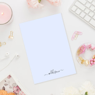 Post-it® Monogramme Bleu Fille Script moderne personnalisé