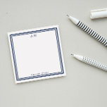 Post-it® Monogramme bleu marine<br><div class="desc">Monogramme post-it notes avec un cadre bleu marine. Ajoutez vos initiales et votre nom. Un design sobre et élégant.</div>